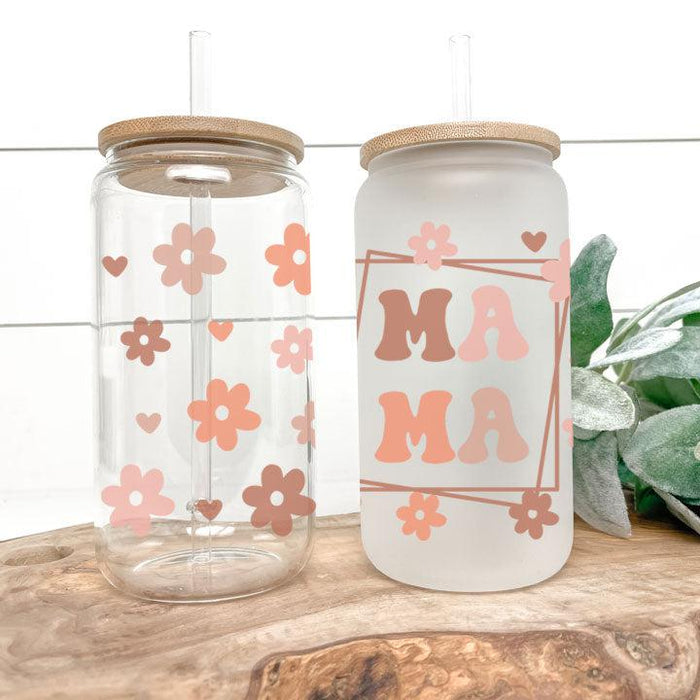 Mama Frosted Glass Tumbler Libby Soda Can