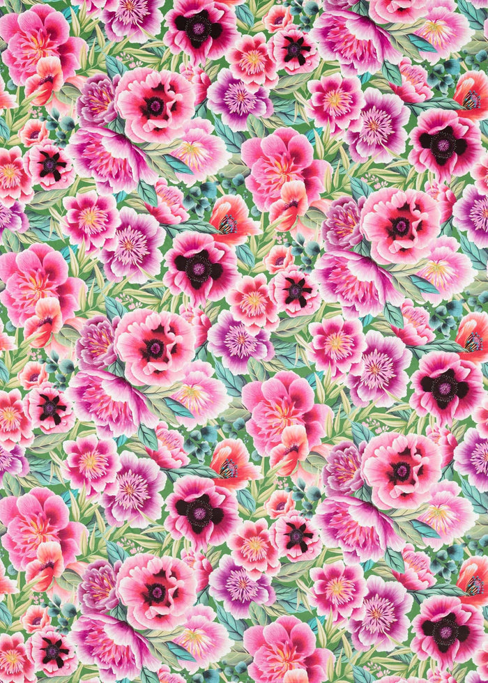 Marsha Velvet Fabric - Apple/Peony/Magenta - Diane Hill