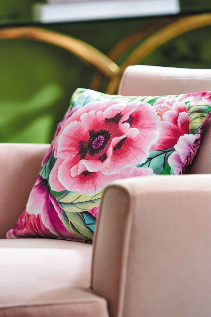 Marsha Velvet Fabric - Apple/Peony/Magenta - Diane Hill
