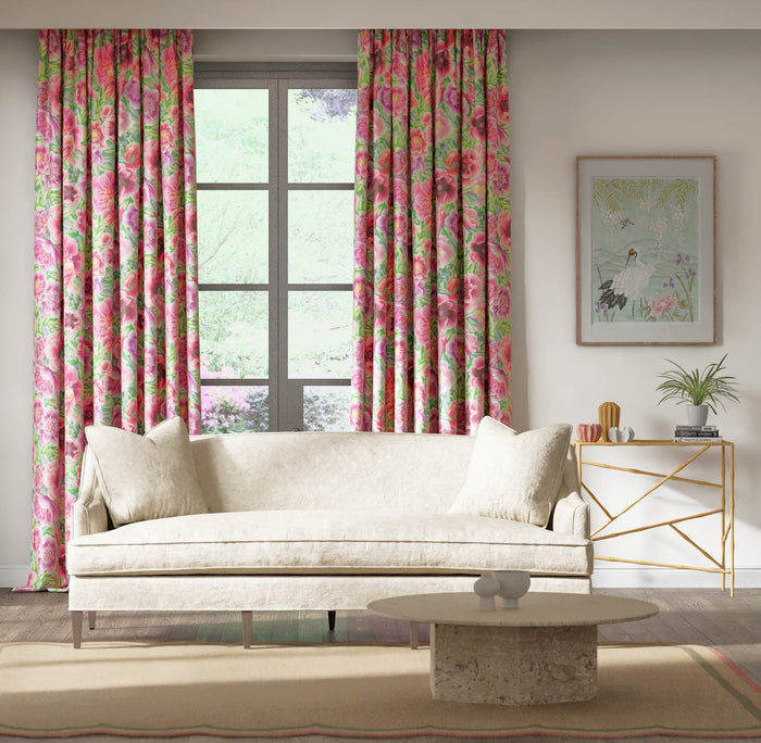 Marsha Velvet Fabric - Apple/Peony/Magenta - Diane Hill