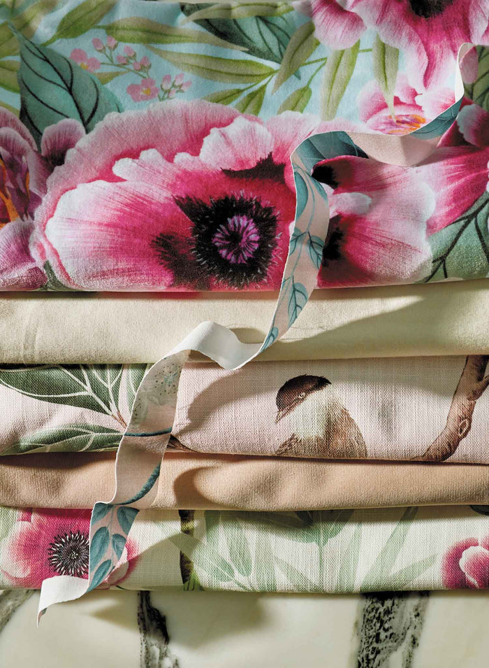 Marsha Velvet Fabric - Aqua/Peony/Magenta - Diane Hill