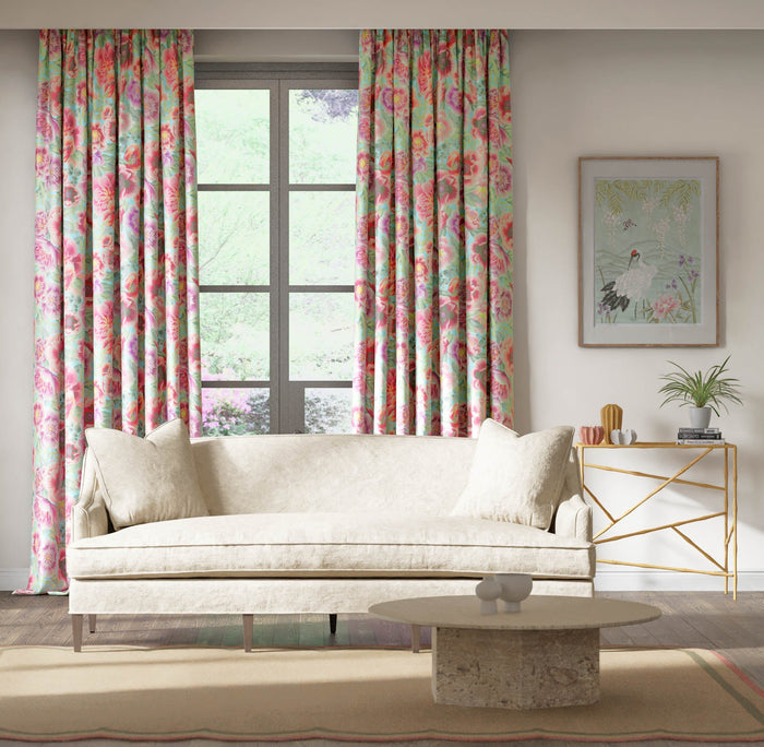 Marsha Velvet Fabric - Aqua/Peony/Magenta - Diane Hill