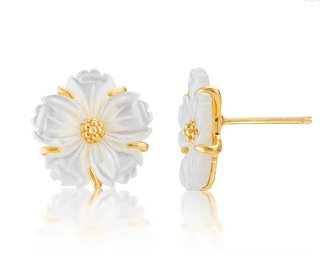 Mermaid Garden Petite Stud Earrings - MOP