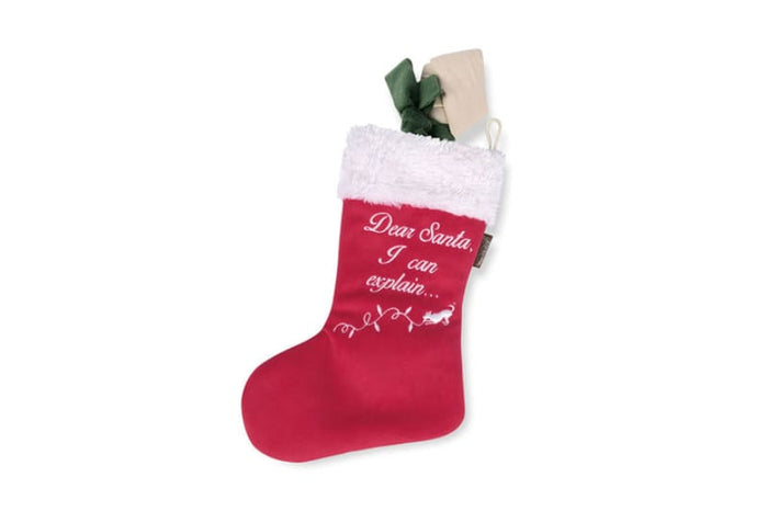 Play Pet Brands dog toys Merry Woofmas Good Dog Stocking Christmas Holiday Plush Dog Toy Set - 2Pc
