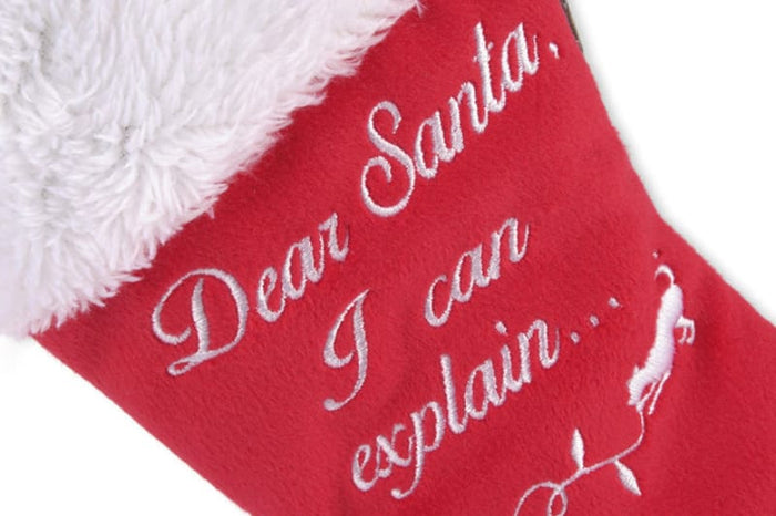 Play Pet Brands dog toys Merry Woofmas Good Dog Stocking Christmas Holiday Plush Dog Toy Set - 2Pc