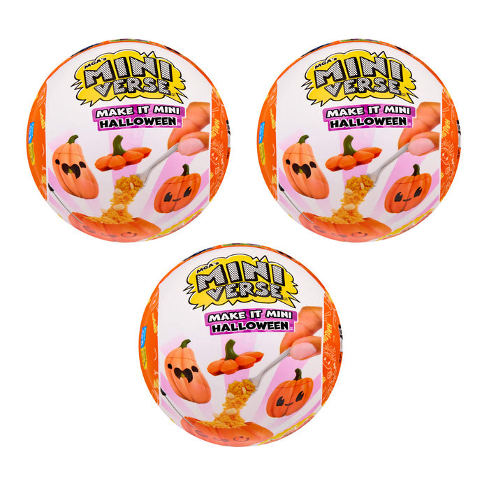 Three MiniVerse Make it Halloween balls on a white background