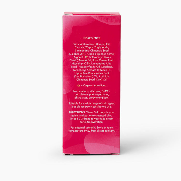 Pink box with white text on a white background