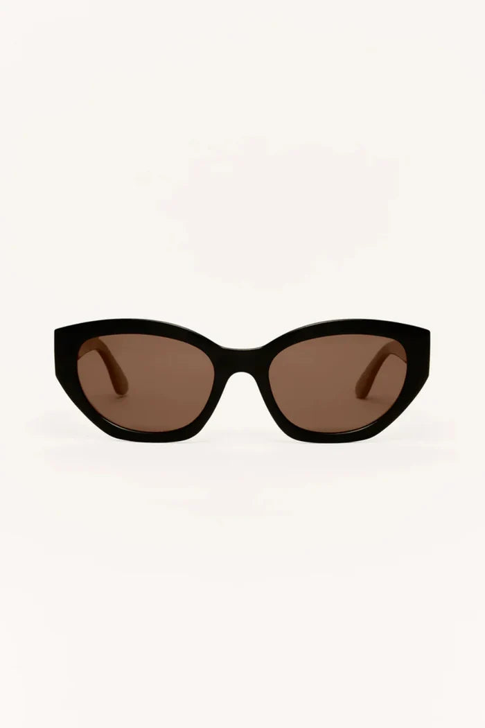 Mirage Polarized Sunglasses - Polished Black-Brown - Molly + Kate