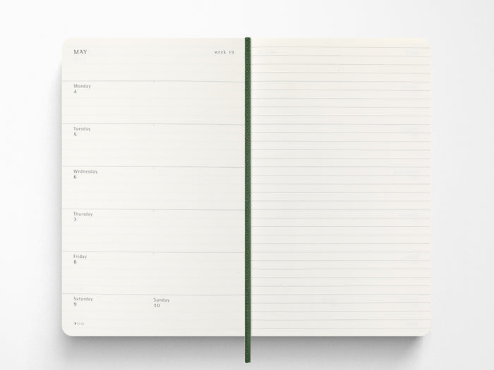 Moleskine 2027 Weekly Planner - Myrtle Green Hardcover