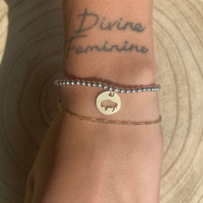 Molly + Kate Exclusive Buffalo Disc Bracelet - Mixed Metal - Molly + Kate