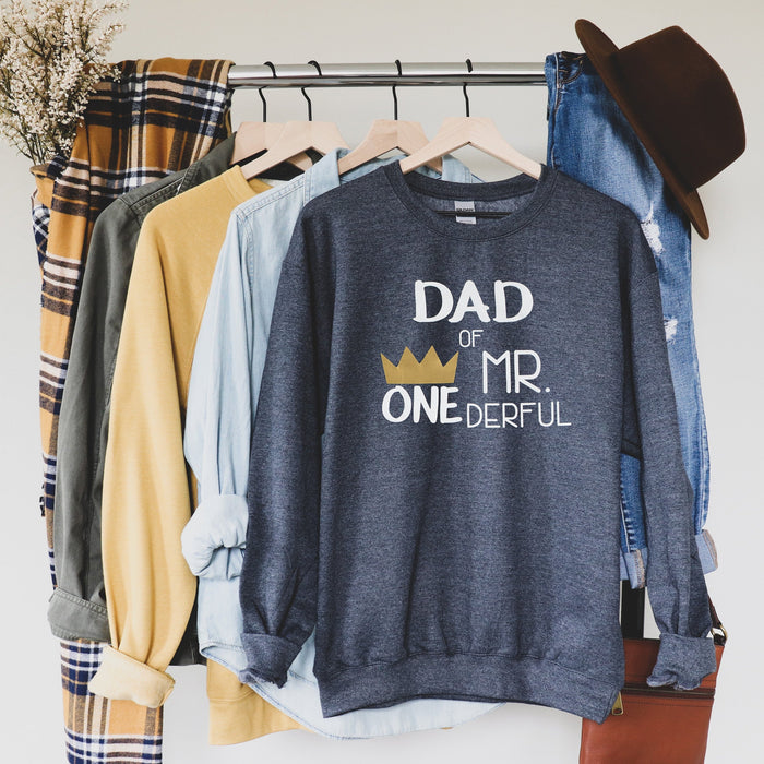 "Mom, Dad of Mr. Onederful" 1st Birthday Custom Parent Sweatshirt