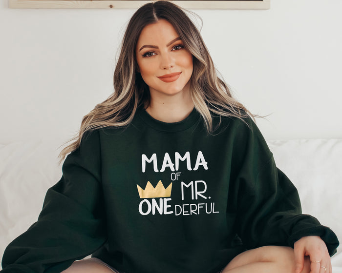 "Mom, Dad of Mr. Onederful" 1st Birthday Custom Parent Sweatshirt