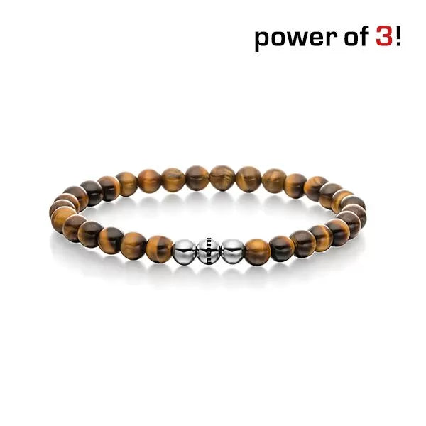 Monomania Power of 3! Perlenarmband “Konzentration”, Tigerauge