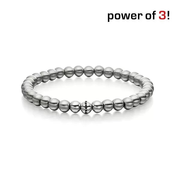 Monomania Power of 3! Perlenarmband “Toleranz”, Edelstahl matt