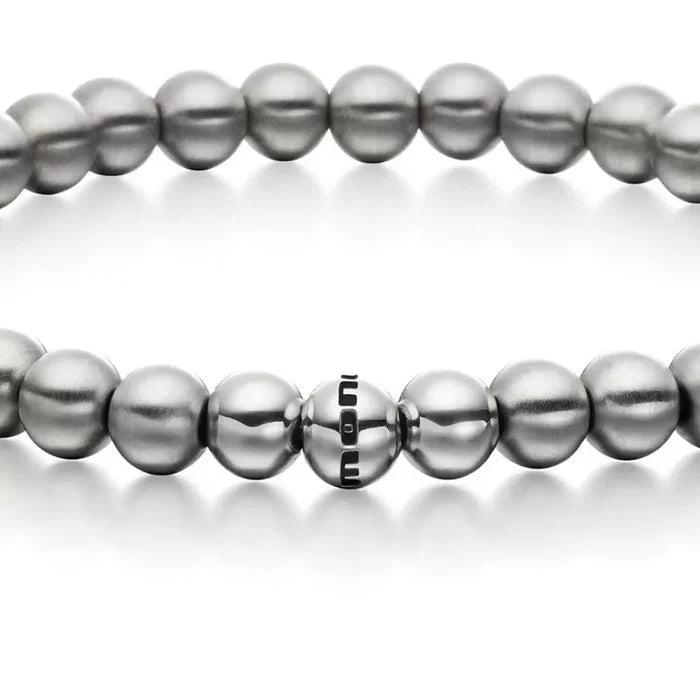 Monomania Power of 3! Perlenarmband “Toleranz”, Edelstahl matt