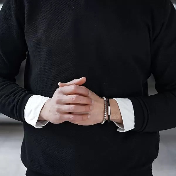 Monomania Power of 3! Perlenarmband “Toleranz”, Edelstahl matt