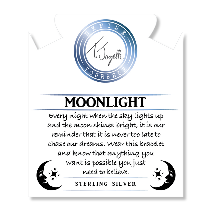 Moonstone Stone Bracelet with Moonlight Sterling Silver Charm