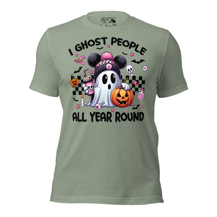 Funny Halloween gift shirt for her with I ghost people text design