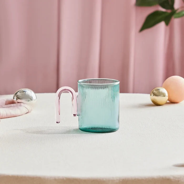 Mug Bleu Karaca Miracle, Manche Rose
