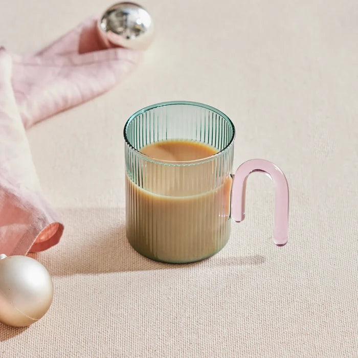 Mug Bleu Karaca Miracle, Manche Rose