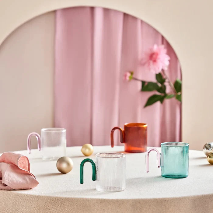 Mug Bleu Karaca Miracle, Manche Rose