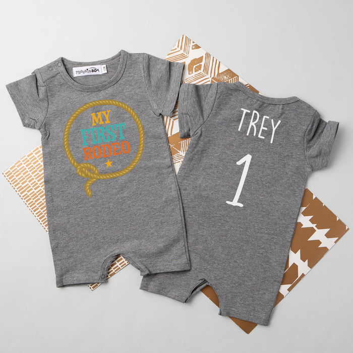 "My First Rodeo" Personalized First Birthday Shorts Romper