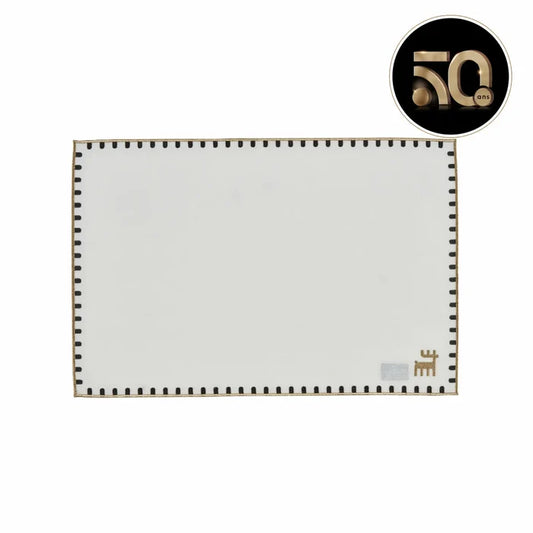 Napperon Karaca Home Collection Signature du 50e anniversaire​, or blanc, rectangulaire