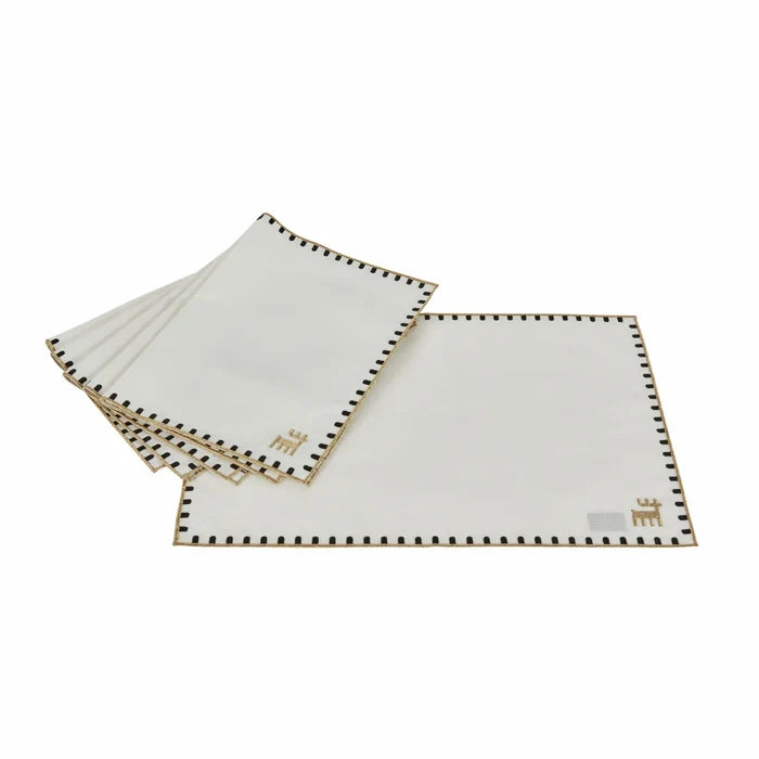 Napperon Karaca Home Collection Signature du 50e anniversaire​, or blanc, rectangulaire
