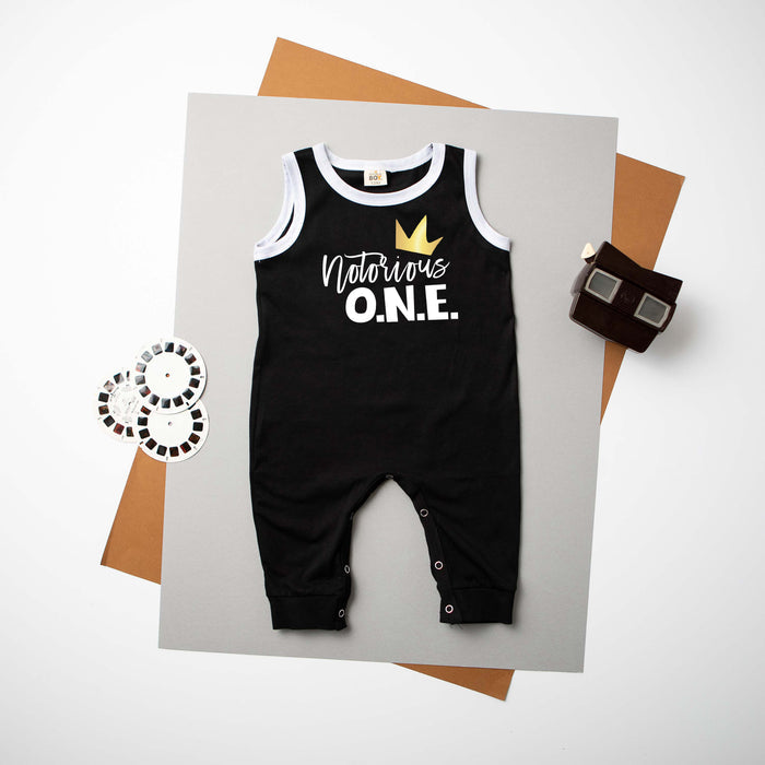 "Notorious One" Hip Hop Themed 1st Birthday Ringed Romper