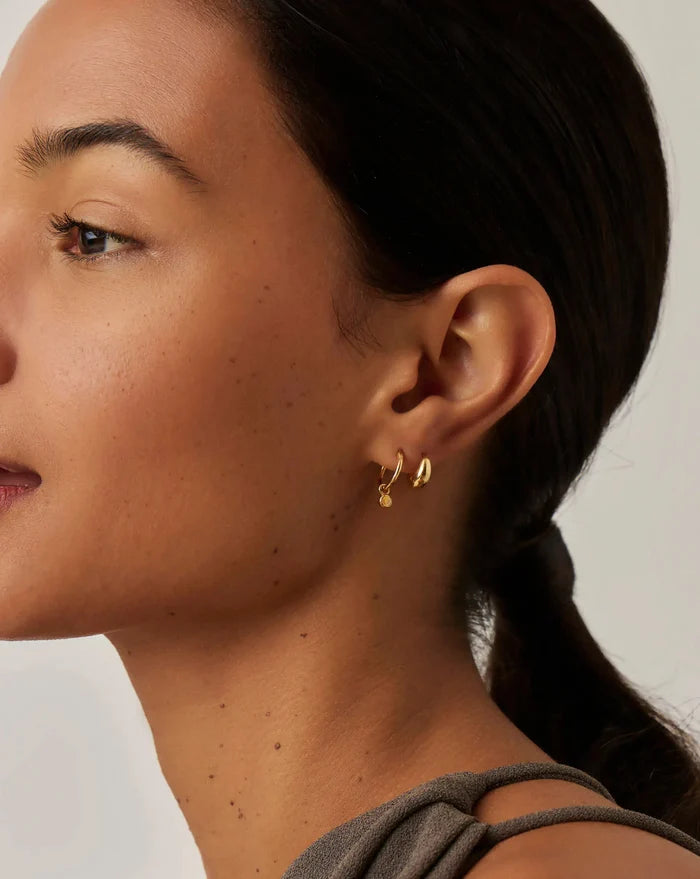 November Birthstone Mini Charm Hoop Earrings | 18ct Gold Vermeil/Citrine Earrings Missoma