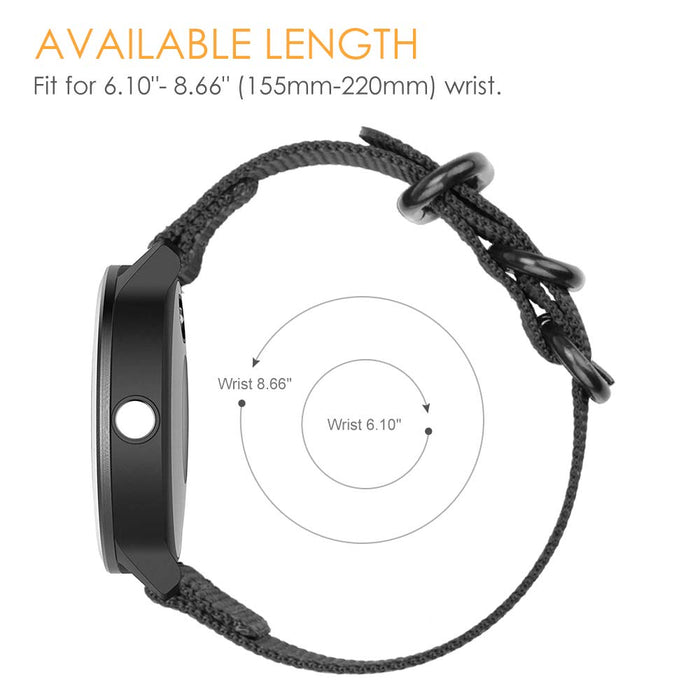 Nylon Watch Band for Garmin Vivoactive6/5/3, Garmin Venu Sq/Venu 2 Plus, Forerunner 165/55/645/245| Fintie