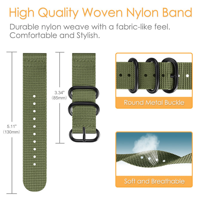 Nylon Watch Band for Garmin Vivoactive6/5/3, Garmin Venu Sq/Venu 2 Plus, Forerunner 165/55/645/245| Fintie