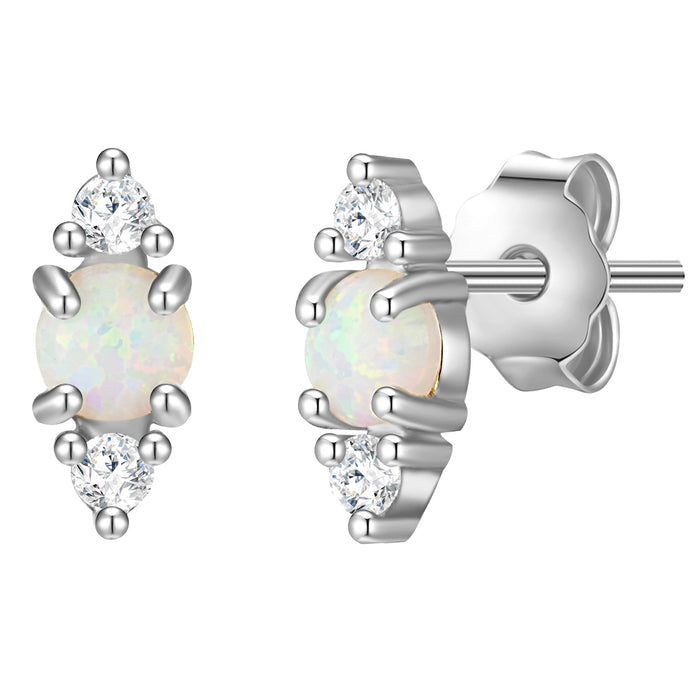 Ohrringe Stecker Opal (synth.) Raute