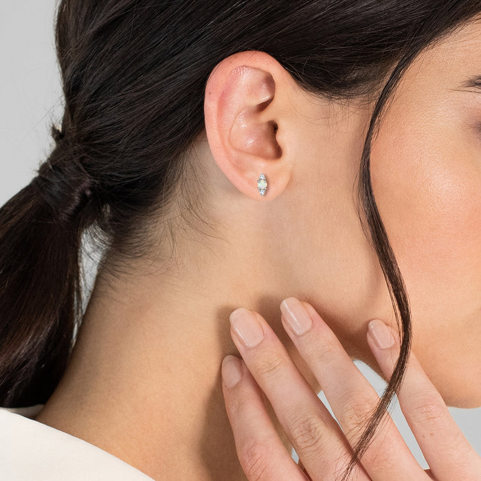 Ohrringe Stecker Opal (synth.) Raute