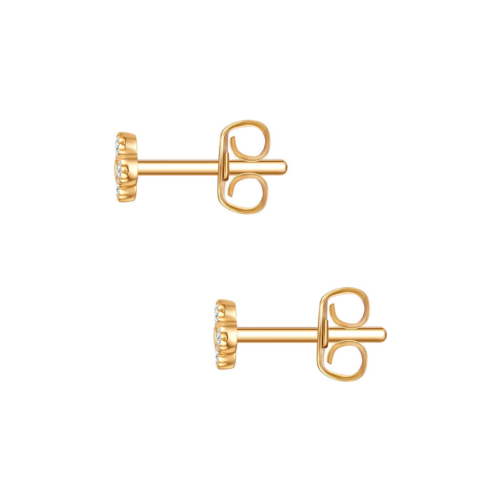 Ohrstecker Blüte gold mit Zirkonia