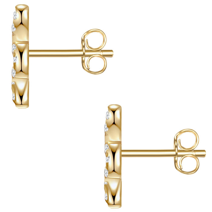 Ohrstecker gold Schlange Zirkonia
