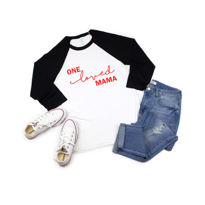 "One Loved Mama & Mama's Little Love" Valentine's Day Raglan