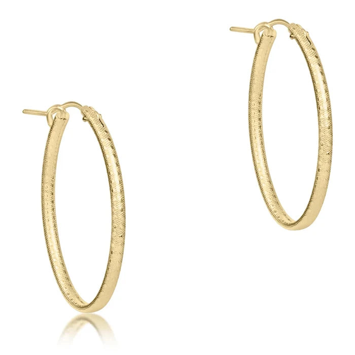 Oval Gold Hoop - Textured - Molly + Kate