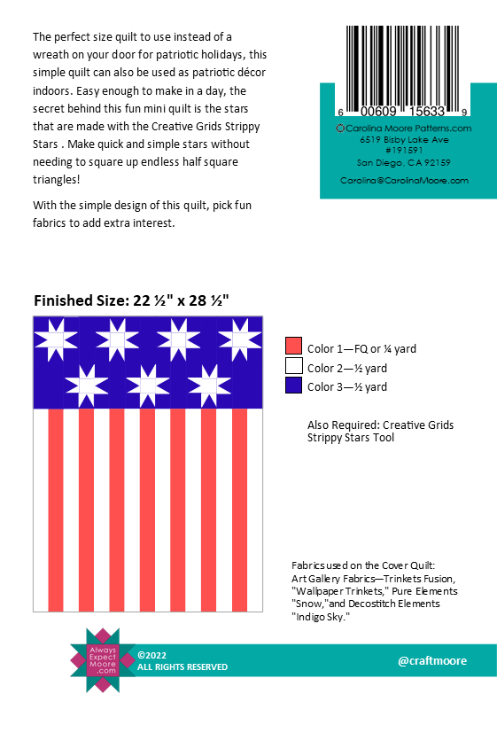 Patriot Quilt - Printed Copy
