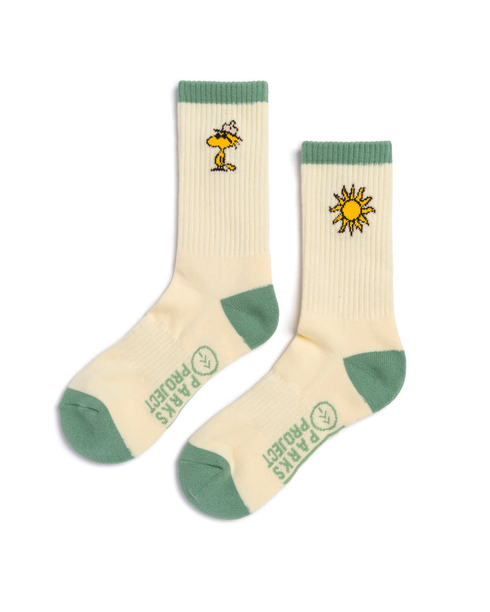 Shop Peanuts x Parks Project Trail Crew Sock 2 Pack Inspired by Parks | green-and-natural