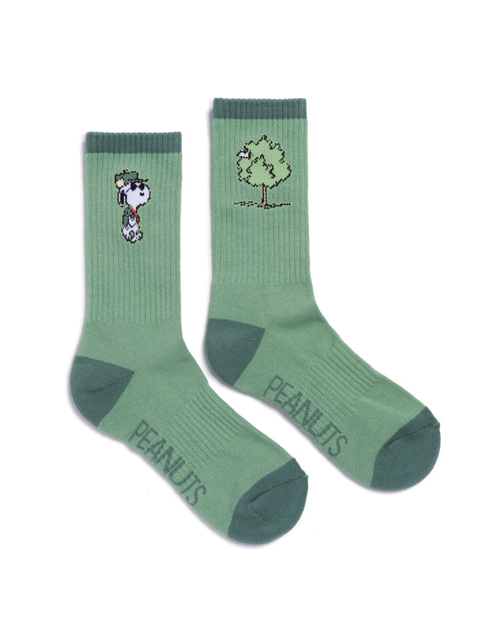 Shop Peanuts x Parks Project Trail Crew Sock 2 Pack Inspired by Parks | green-and-natural