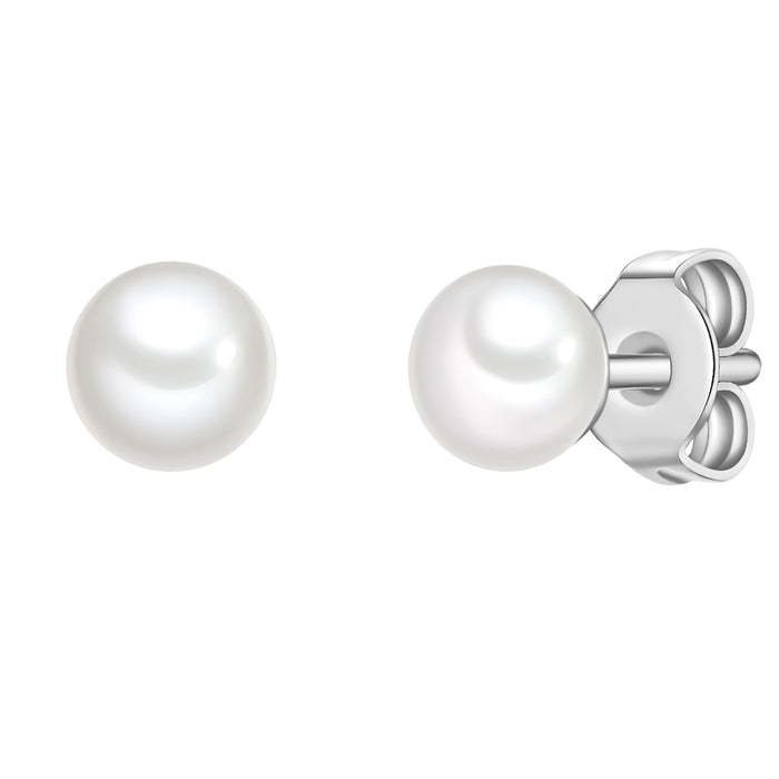Perlen-Ohrstecker 4,0 - 4,5 mm, silber