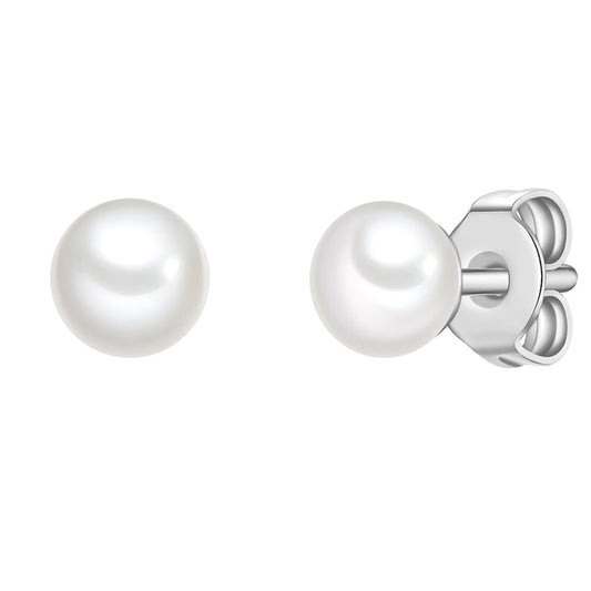 Perlen-Ohrstecker 4,0 - 4,5 mm, silber
