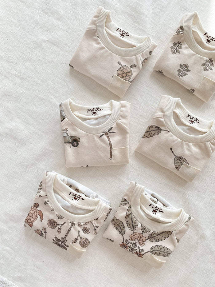 PETITE EvelinaApparel - Baby jersey t-shirt / cars & palm trees