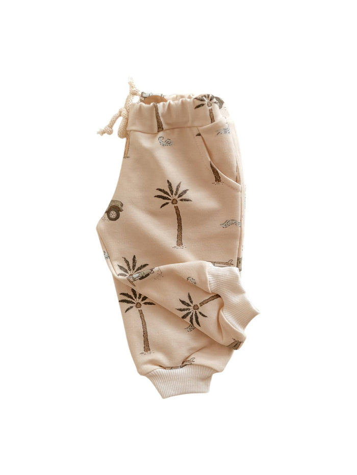PETITE EvelinaApparel - Baby sweatpants / cars & palm trees
