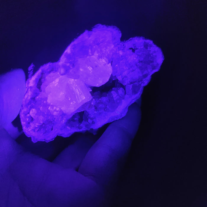 Pink Amethyst Geode with Fluorescent Calcite (#2F)
