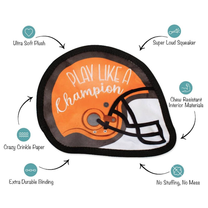 Petshop by Fringe Studio dog toys Play Like a Champion Football Helmet Plush Squeaky Durable Dog Toy