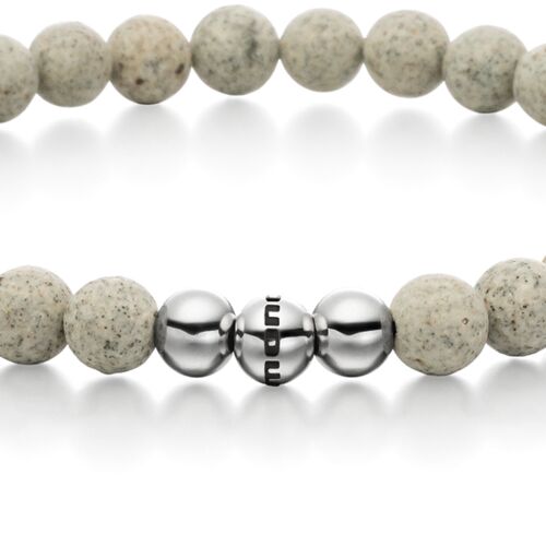 Power of 3! Perlenarmband "Durchsetzungskraft", Beton