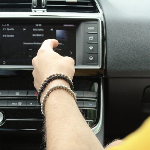Power of 3! Perlenarmband "Durchsetzungskraft", Beton