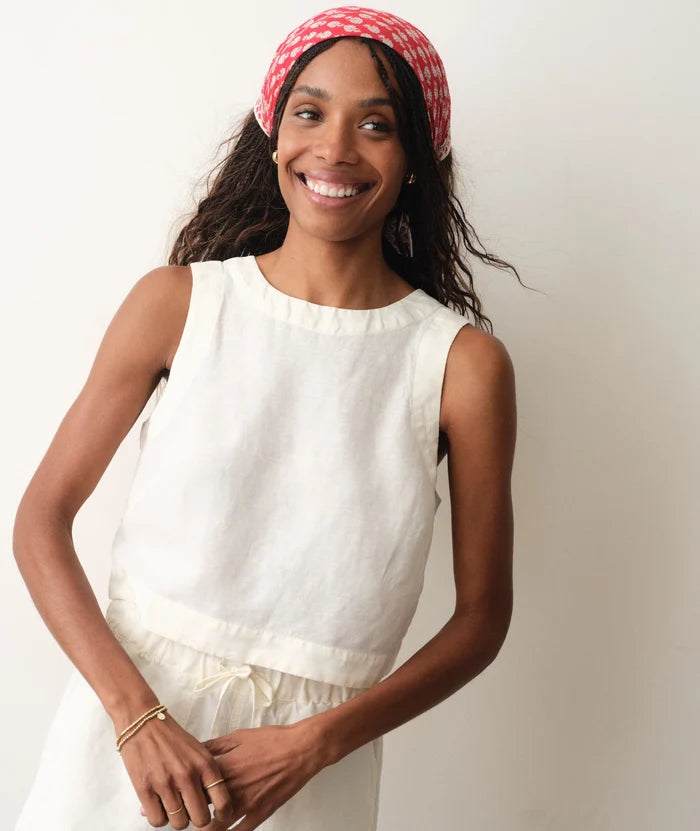 Quinn Linen Tank - Antique White - Molly + Kate